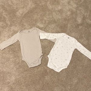 pair of long sleeved body suits. 18 months. Gently used